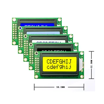 0802a LCD дисплей St7066/AIP31066 контролер 08 * 02 14pin Паралелен порт LCD модул Множество режими и цветове 5V / 3.3V