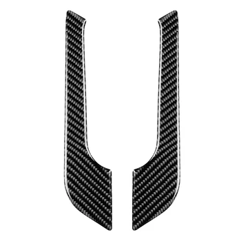 1 чифт кола чаша притежателя панел странични капаци подстригване стикери черен въглеродни влакна годни за Dodge зарядно устройство 2011 2012 2013 2014