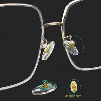 100pcs Очила Силиконова въздушна възглавница Подложки за нос Медна сърцевина очила Аксесоар винт в противоплъзгаща подложка Безплатна доставка