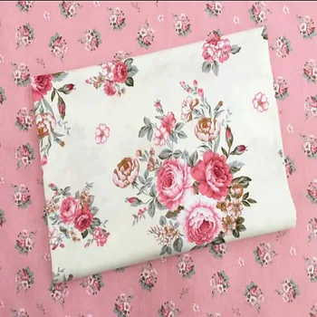 100x160cm Романтичен голям цъфтящ божур цвете & Всички над малки цветя памук флорален плат за DIY шиене Quilting спално бельо кърпа