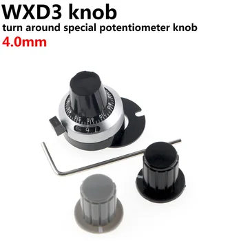 10PCS 4MM черно сиво копче бутон капачка калибрационно копче за 3950S WXD3-13 2W WXD3-12 1W завъртете специално копче за потенциометър