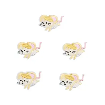 10бр Карикатура мишка лепенки сладък животински стикери DIY облекла плат апликации ръчно изработени дрехи обувки чанти ремонт значки