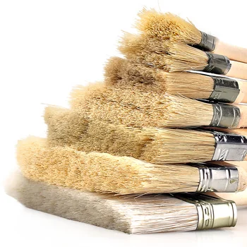 1PCS Четки за боядисване с дървена дръжка Четка за боядисване на стени и мебели Четки за боядисване Лесна за почистване дървена четка за почистване