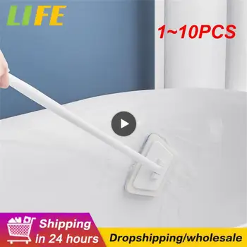 1~10PCS Многофункционална четка за стена за баня Дълга дръжка Сменяеми домакински подови четки за вана Керамични плочки гъба за почистване
