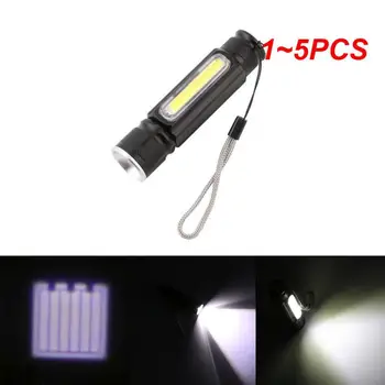 1~5PCS USB акумулаторна мултифункционална LED фенерче Вградена батерия Мощна странична COB светлина Заден магнит Работна светлина