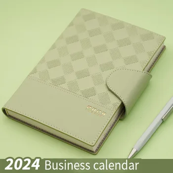 2024 Бележник Карирана бизнес програма книга A5 Студентска ефективност Notepad Simple Diary Book