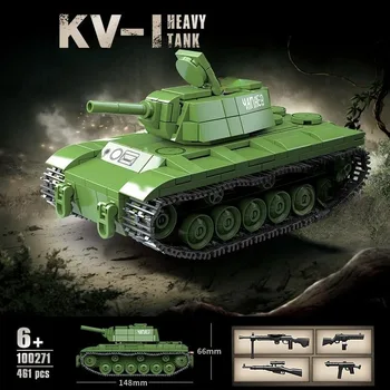 2024 Втората световна война военни оръжия KV-1 тежък танк модел строителни блокове фигури тухли WW2 армия войници деца играчки подарък