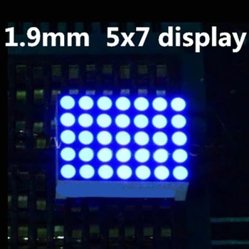 20PCS 1.9MM 5X7 led дисплей BLUE Обикновен анод LED Dot Matrix Digital Tube Модул 5 * 7 цифрова тръба