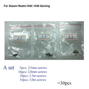 30PCS комплект Сребърен винт за дънна платка Xiaomi Redmi K40 дънна платка Покривни винтове Ремонтни части Red mi K 40 Gaming