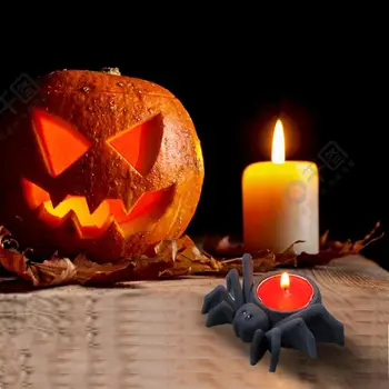 3D паяк Хелоуин свещник форми Свещник форми изходи Готически паяк декор свещник мухъл DIY буркан декор