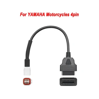 4 пинов OBD2 конектор, съвместим за Yamaha- мотоциклет ATV диагностичен удължителен адаптер кабел тест скенер USB GTWS