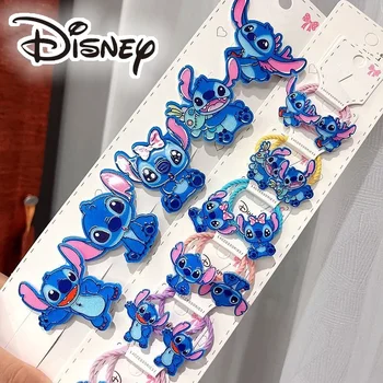 5/10pcs Disney аниме Lilo & Stitch ленти за коса Kawaii Stitch фиба карикатура гумена лента коса аксесоари момиче рожден ден подаръци играчка
