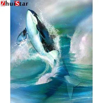 5D DIY диамантена живопис кръстат бод квадрат инкрустиран кит естествен пейзаж бродерия кристал живопис диамант мозайка WHH