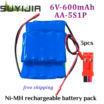 5S1P 6V AA Ni-MH акумулаторна батерия AA 600mAh за електронни инструменти LED светлина фенерче мощност банка KCY щепсел безплатна доставка