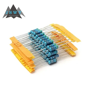  600pcs / комплект 30 вида 1 / 4W съпротивление 1% метален филм резистор пакет асорти комплект 1K 10K 100K 220ohm 1M резистори 300pcs / комплект