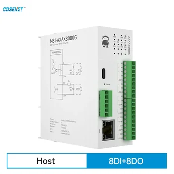 8DI+8DO Отдалечен IO модул RS485 Ethernet RJ45 CDSENET M31-AXAX8080G аналогов превключвател Придобиване Modbus TCP RTU надстройка на фърмуера