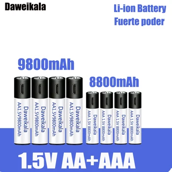 AA+AAA USB акумулаторна батерия AA 1.5V9800mAh/AAA 8800mAh играчка литиево-йонна батерия часовник MP3 плейър термометър+безплатна доставка