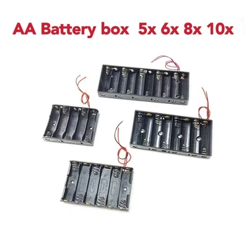 AA Power Bank случаи 5X 6X 10X AA батерия притежателя кутия за съхранение случай 5 6 10 слот батерия контейнер с тел олово