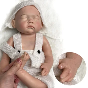 Attyi 18inch затворени очи бебе момичета цялото тяло твърд силикон прероден бебе кукла небоядисани / боядисани реалистични новородени кукли