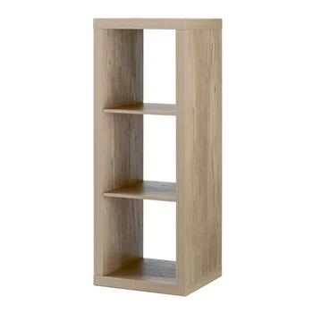 Better Homes & Gardens 3-Cube Storage Organizer, Natural Bookshelf Organizer Book Shelves, Library Furniture