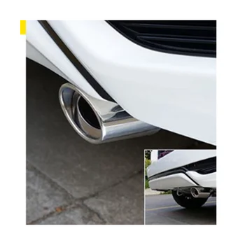 Car неръждаема стомана ярко сребро извити изпускателната опашка гърлото кръгла тръба универсални подходящ за кола аксесоари