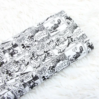 Disney Mickey Goofy Comics 100% памучен плат за дрехи Домашен текстил Спален комплект Шиене Quilting DIY