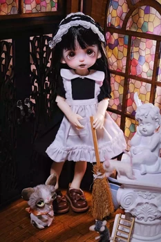 Dula кукла дрехи рокля черно и бяло прислужница Blythe ob24 Azone Licca ICY ДжериБ 1/6 Bjd кукла аксесоари