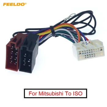 FEELDO кола стерео преобразуване щепсел тел адаптер за Mitsubishi 2007 + към ISO CD радио окабеляване Оригинален кабел за главата