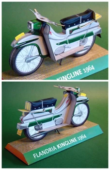 Flandria Kingline 1964 Sctooer мотоциклет занаятчийска хартия модел комплект ръчно изработена играчка