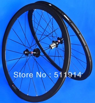 Full Carbon Matt Matte Road Bike Bicycle Clincher Wheelset 700C - 38mm (Комплект: Отпред и отзад)