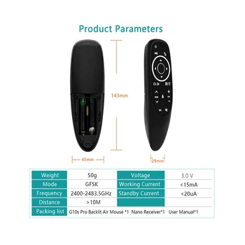 G10S Pro дистанционно управление за Android TV кутия гласово дистанционно управление 2.4G безжична мишка жироскоп IR дистанционно LED подсветка