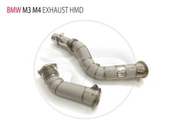 HMD изпускателен колектор водосточна тръба за BMW M3 M4 автомобилни аксесоари с каталитичен конвертор Header без Cat тръба