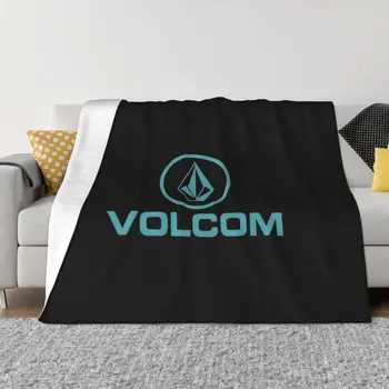 Ice Blue Of Volcoms Logo Sports Lover Одеяла Fleece Winter Portable Lightweight Thin Throw Blanket for Home Outdoor Rug Piece