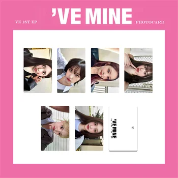 KPOP IVE 1st EP I'VE MINE Албум LOMO Card Eleven Girls Group Wonyoung Очила Кръгла LIZ Rei Leeseo Yujin Пощенска картичка Фото карта 6PC