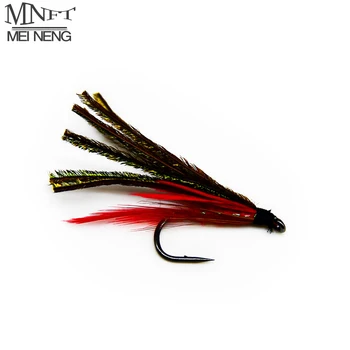 MNFT 10PCS 7# Червен паун демон стример изкуствени примамки муха пъстърва мухи летят бодливи куки риболов примамка