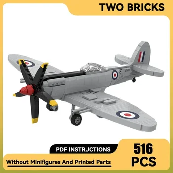 Moc Строителни тухли Военен модел 1:35 Мащаб Spitfire F MK.24 Fighter Technology Blocks Подаръци Коледни играчки DIY комплекти събрание