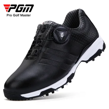 PGM Дамски обувки за голф водоустойчиви леки копчета ключалка обувки обувки маратонки дами дишащи неплъзгащи се маратонки черни обувки XZ115