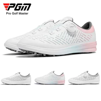 PGM Жена голф обувки дишаща против хлъзгане копче дантели маратонки градиент цвят микрофибър кожата спортни обувки голф консумативи XZ290