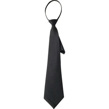 Q0KE жени мъже ретро плътен цвят черен narror вратовръзка врата с регулируеми мързелив цип студент предварително вързани кльощава вратовръзка облекло за