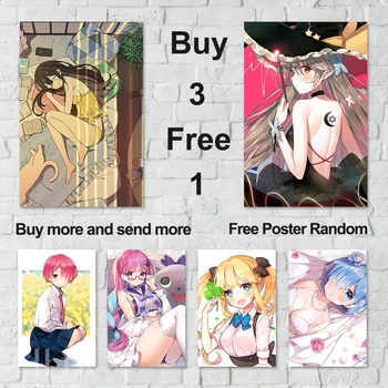 Re:Zero Poster Ram Rem Print Sexy Anime Girl Canvas Painting Manga Game Wall Art Custom Printed Pictures Family Room Decor Gifts