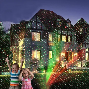 RG Коледни прожекторни светлини Открит коледен лазерен LED прожектор Червено и зелено звездно шоу за градински двор декор