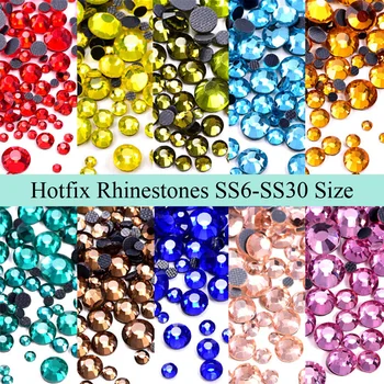 SS6-SS30 Цветни Hotfix кристали блясък кристал лепило на Strass диамант кристал за облекло бижута аксесоари DIY декор