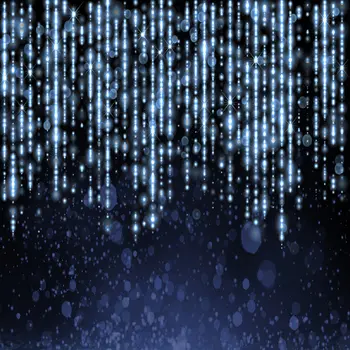 Tinsel искрящо синьо боке тъмно Дъждовна капка Рожден ден снимка фон Винилова кърпа Високо качество Компютърен печат парти фон