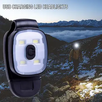 USB акумулаторен LED фар за Beanie джобна чанта каишка свободни LED клип фенерче преносим фар за риболов къмпинг