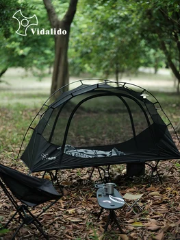 Vidalido Един човек открит къмпинг легло палатка лек и удобен нетна анти-комар преносим алуминиева сплав полюс вътрешен