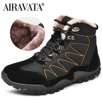 Winter Man Snow Boots Plus Velvet Warm Side Outdoor Hiking Boots Casual Short Boots Resistance Men Cotton Shoes