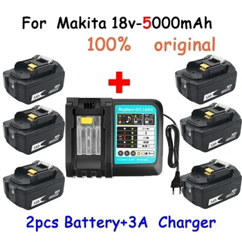 WIth зарядно BL1860 акумулаторна батерия 18 V 5000mAh литиево-йонна за Makita 18v батерия 6ah BL1840 BL1850 BL1830 BL1860B LXT400