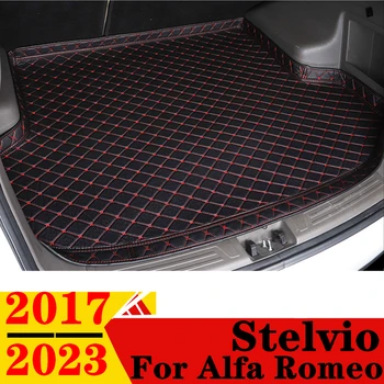 Автомобилна стелка за багажник за Alfa Romeo Stelvio 2017-23 Всички метеорологични условия XPE Висока страна задна товарна покривка килим лайнер опашка част багажник багажник подложка