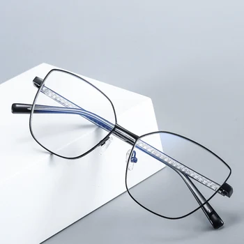 Антирадиационни очила Компютърни очила за четене Жени Синя светлина Защита на човек Голяма рамка Котешко око Метална рамка Очила за четене