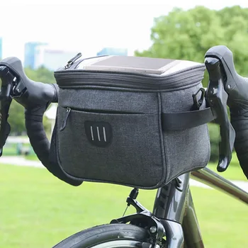 Велосипедно кормило Външни чанти за кошница Найлон многофункционална простота Предна чанта за съхранение Колоездене торбичка за езда